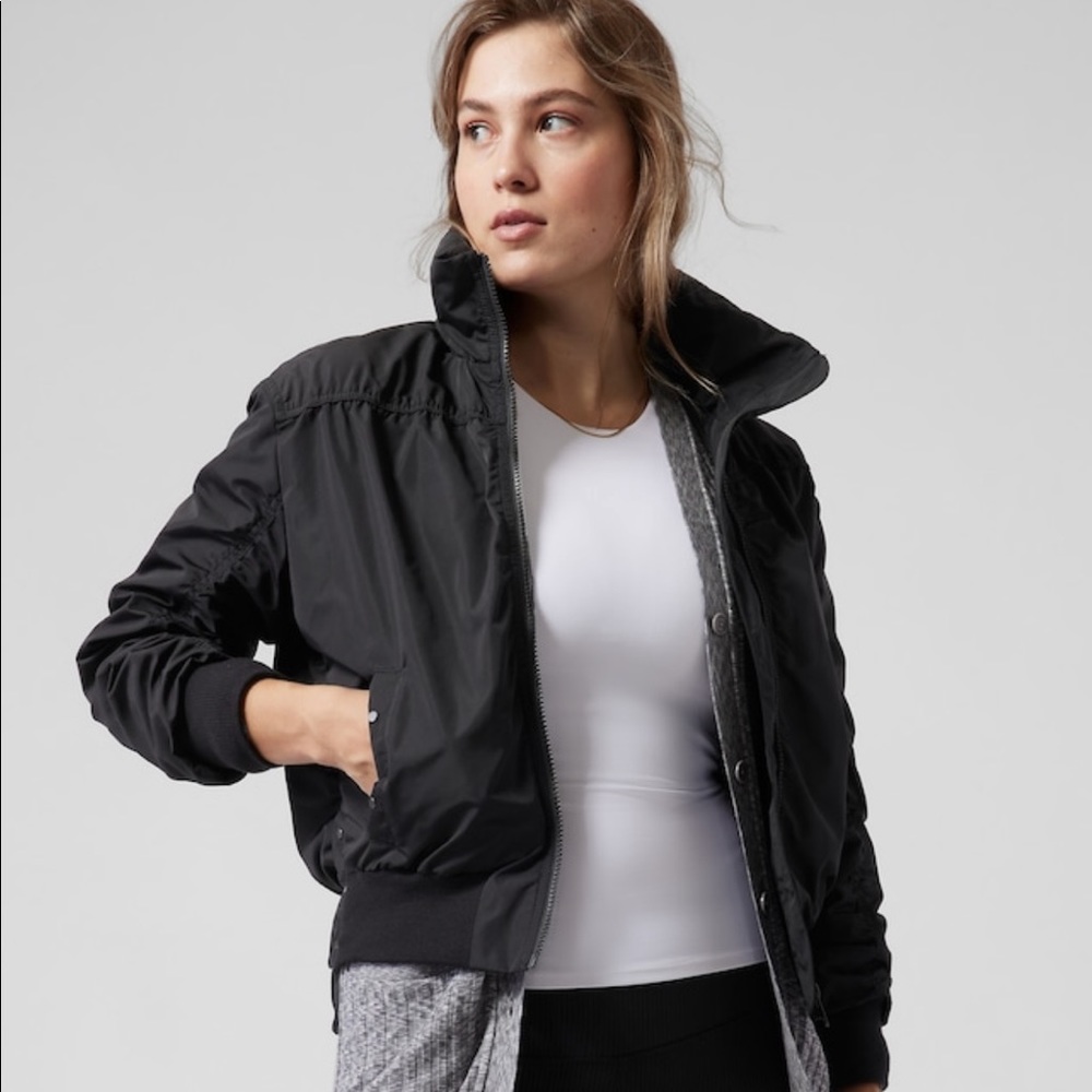 Athleta Point Reyes Bomber Jacket II // Black #986264